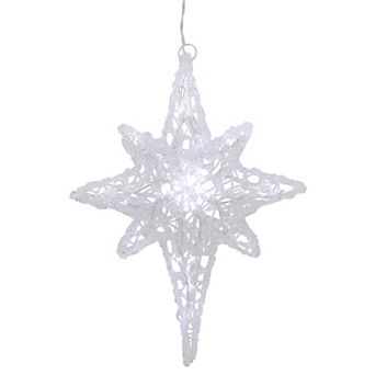 Northlight 24" Pure White LED Twinkle Bethlehem Star Hanging Christmas Décor