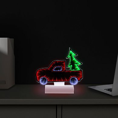 Northlight LED 3D Christmas Truck Infinity Mirror