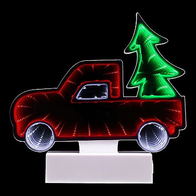 Northlight LED 3D Christmas Truck Infinity Mirror