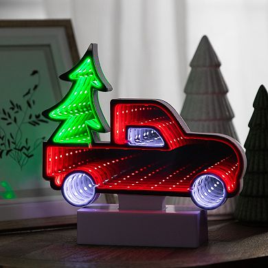 Northlight LED 3D Christmas Truck Infinity Mirror