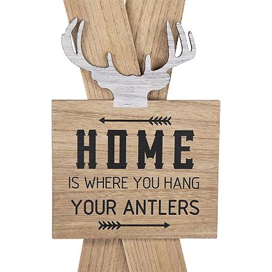 Northlight Wooden "Home is Where You Hang Your Antlers" Ski's Christmas Wall Sign