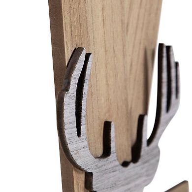 Northlight Wooden "Home is Where You Hang Your Antlers" Ski's Christmas Wall Sign