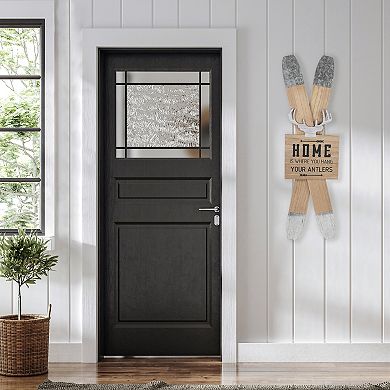 Northlight Wooden "Home is Where You Hang Your Antlers" Ski's Christmas Wall Sign