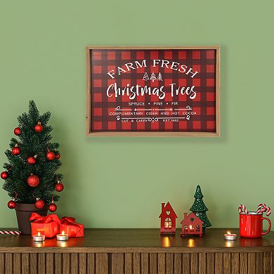 Northlight Plaid "Farm Fresh Christmas Trees Framed Christmas Wall Sign"