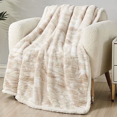 Alaska Sherpa Decorative Super Soft Throw Blanket For Sleep/decor
