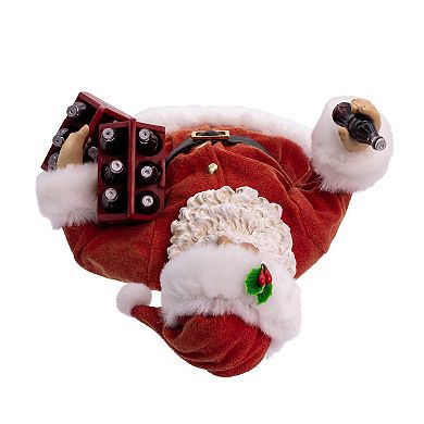 Kurt Adler 10.5-Inch Coca-Cola® Santa Holding Two Six Packs Table Piece