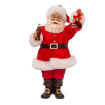 Kurt Adler 9.5-Inch Coca-Cola® Santa Holding Ornament Table Decor