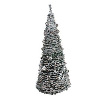 Northlight 6-ft. Pre-Lit Flocked Pre-Decorated Pop-Up Artificial Christmas Tree