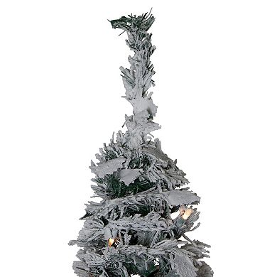 Northlight 6-ft. Pre-Lit Flocked Pre-Decorated Pop-Up Artificial Christmas Tree