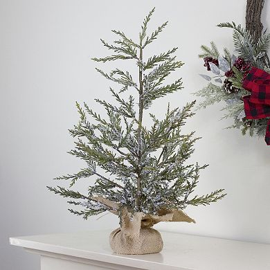 Northlight Real Touch Potted Medium Iced Cedar Artificial Christmas Tree