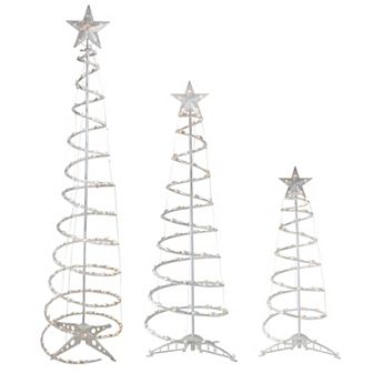 Northlight Clear Lighted Spiral Christmas Trees 3 pc Set