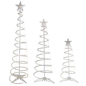 Northlight Clear Lighted Spiral Christmas Trees 3 pc Set