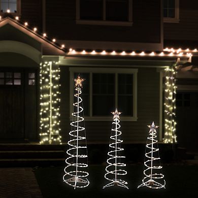 Northlight Clear Lighted Spiral Christmas Trees 3-piece Set