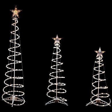 Northlight Clear Lighted Spiral Christmas Trees 3-piece Set