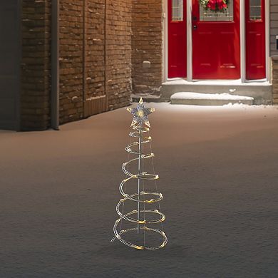 Northlight 3-ft. LED Spiral Cone Tree Outdoor Christmas Decoration