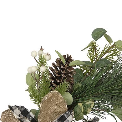 Northlight Magnolia & Frosted Pine Cones Artificial Christmas Wreath