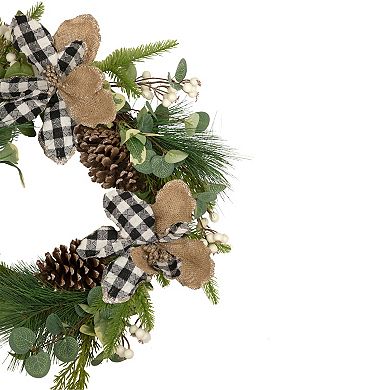 Northlight Magnolia & Frosted Pine Cones Artificial Christmas Wreath