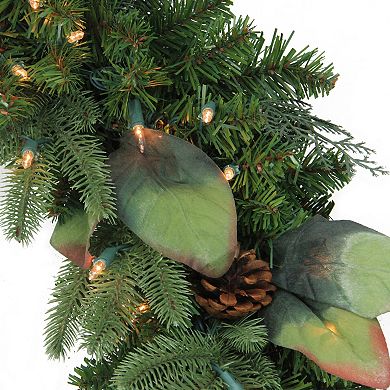 Northlight Pre-Lit Mixed Winter Pine Artificial Christmas Wreath