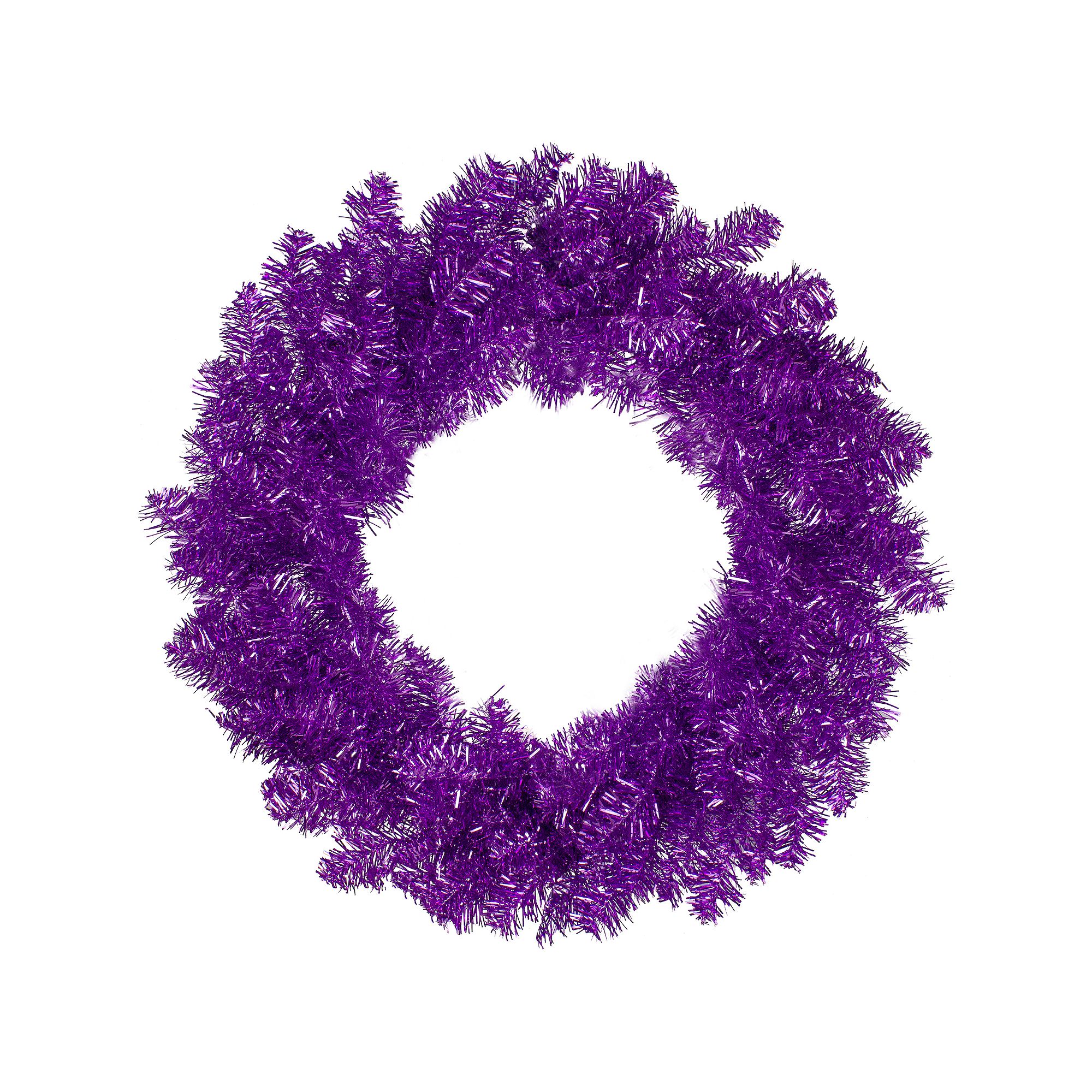 Northlight 24 Metallic Purple Artificial Double Tinsel Christmas Wreath