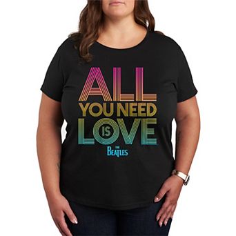 Plus Size The Beatles All You Need Is Love Graphic Tee