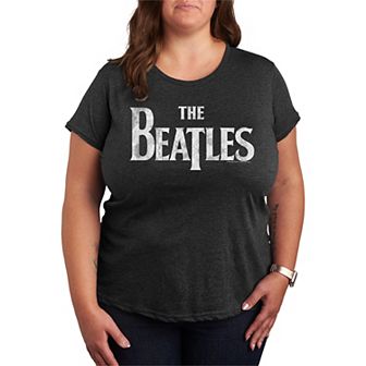 Plus Size The Beatles Logo Graphic Tee