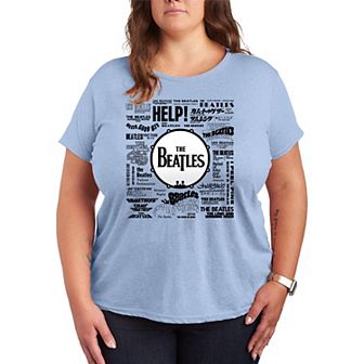 Plus Size The Beatles Singles Graphic Tee