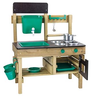 Hape Nature Fun Outdoor Mud Wooden Kitchen Playset