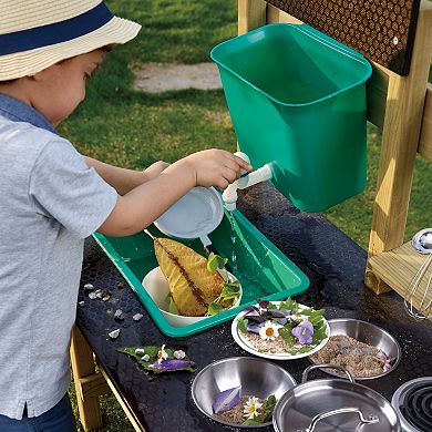 Hape Nature Fun Outdoor Mud Wooden Kitchen Playset