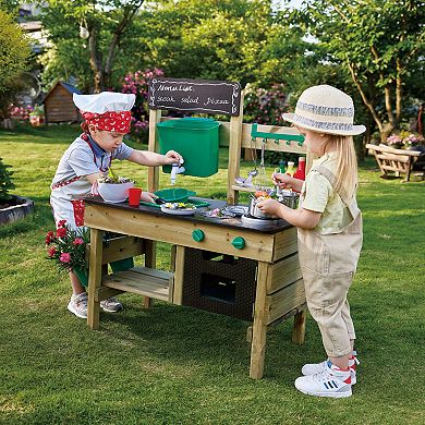 Hape Nature Fun Outdoor Mud Wooden Kitchen Playset