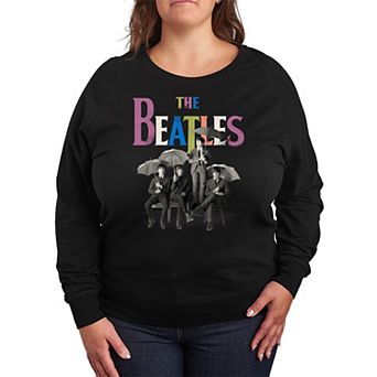 Plus Size The Beatles Umbrella Rainbow French Terry Long Sleeve Tee