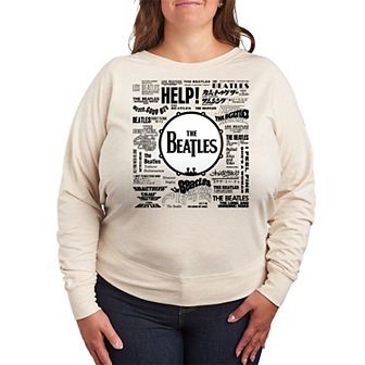 Plus Size The Beatles Singles French Terry Long Sleeve Tee