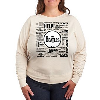 Plus Size The Beatles Singles French Terry Long Sleeve Tee