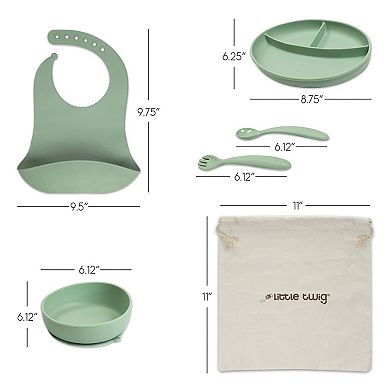 Little Twig Silicone 6-pc. Feeding Set