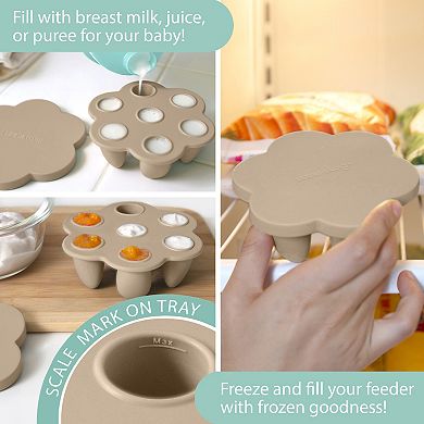 Little Twig 2-Pack Silicone Baby Food Freezer Tray & Lid