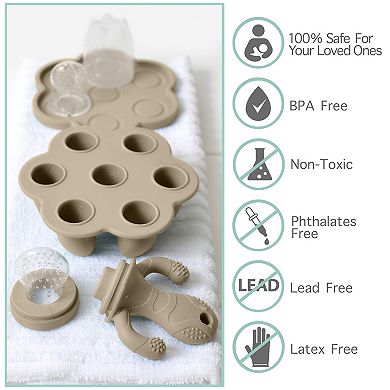 Little Twig Freezable Silicone Teething and Feeding Set