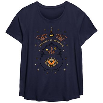 Disney's Hocus Pocus Trouble Is Brewing Plus Size Flowy Graphic Tee