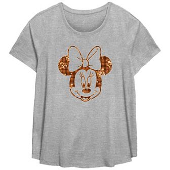 Disney's Minnie Mouse Plaid Floral Print Plus Size Flowy Graphic Tee
