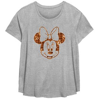 Disney's Minnie Mouse Plaid Floral Print Plus Size Flowy Graphic Tee