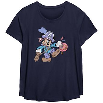 Disney's Mickey Mouse Pirate Trick Or Treater Plus Size Flowy Graphic Tee