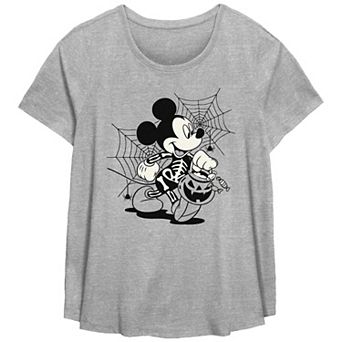 Disney's Mickey Mouse Skeleton Trick Or Treater Plus Size Flowy Graphic Tee