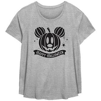 Disney's Mickey Mouse Jack O Lantern Happy Halloween Plus Size Flowy Graphic Tee