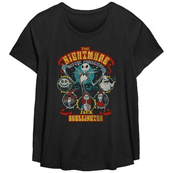 Disney's The Nightmare Before Christmas Halloween Lineup Plus Size Flowy Graphic Tee