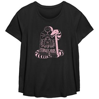 Disney's The Nightmare Before Christmas Jack Skellington And Sally Eternally Yours Gravestone Plus Size Flowy Graphic Tee