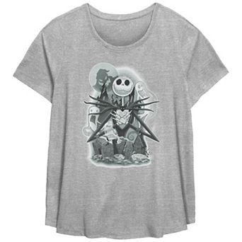 Disney's The Nightmare Before Christmas Jack Skellington Cemetery Plus Size Flowy Graphic Tee