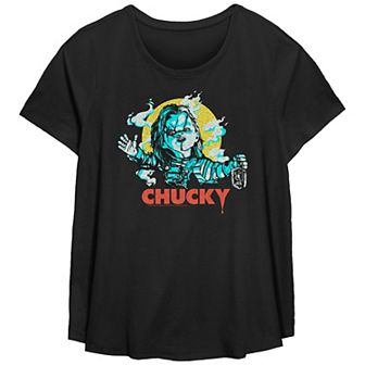 Plus Size Chucky Is Here Flowy Graphic Tee