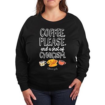 Plus Size Gilmore Girls Coffee Shot of Cynicism French Terry Long Sleeve Tee