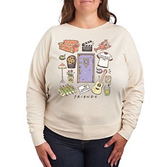 Plus Size Friends Icons Collage French Terry Long Sleeve Tee