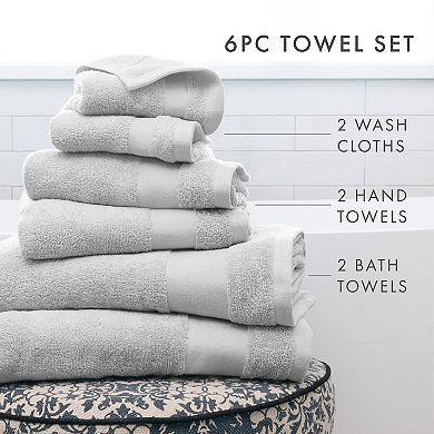 Home Collection 6-Piece 100% Cotton Bath Towels