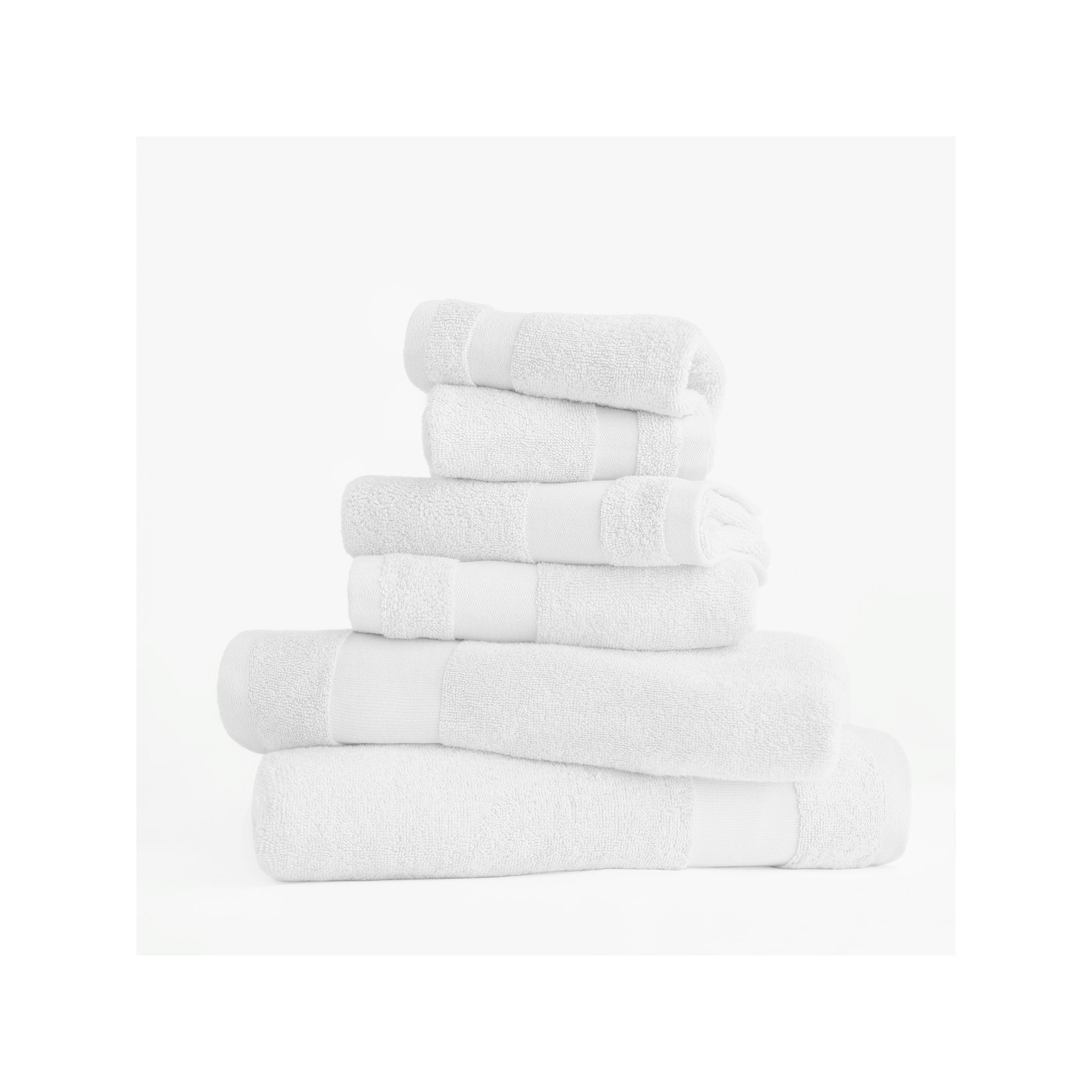 Home Collection 6-Piece 100% Cotton Bath Towels, White