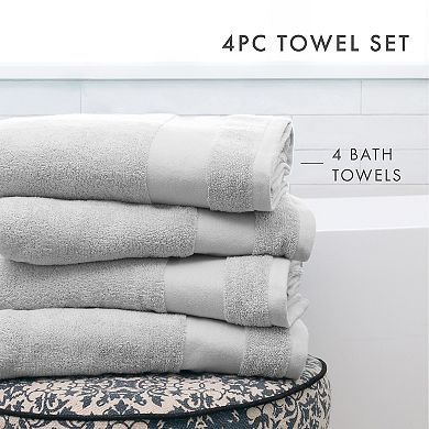 Home Collection 4-Pack 100% Cotton Bath Towels